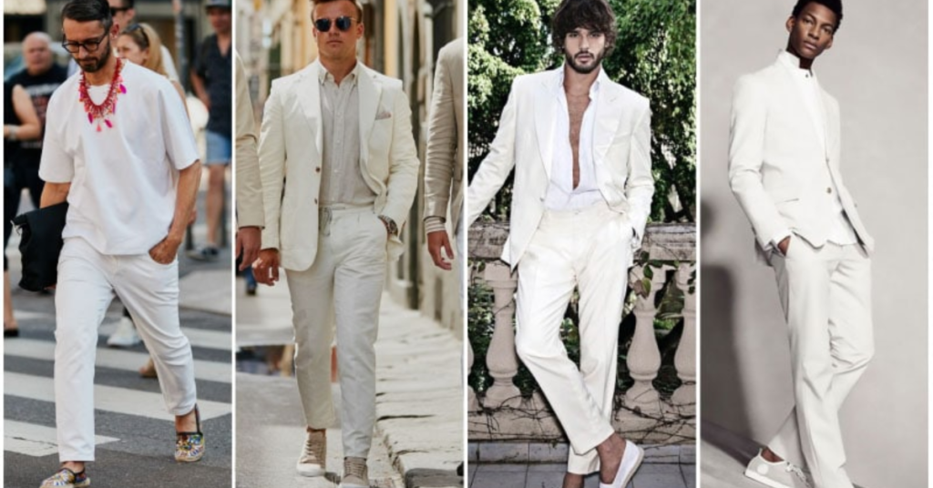 All white party outfits for men