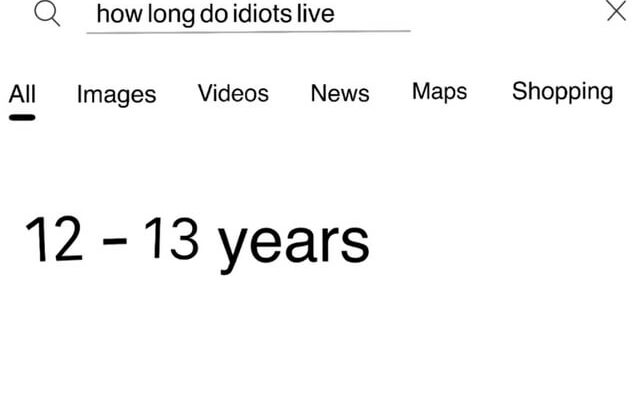 How Long Do Idiots Live